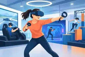 VR-Freizeitpark-Alternative indoor mit Action
