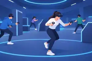 Wie viele spielen gleichzeitig in der VR-Arena?